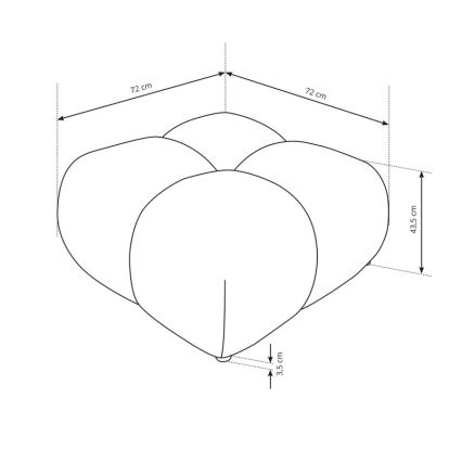 Taburet tapițat ALMADA 72x72 cm, bej