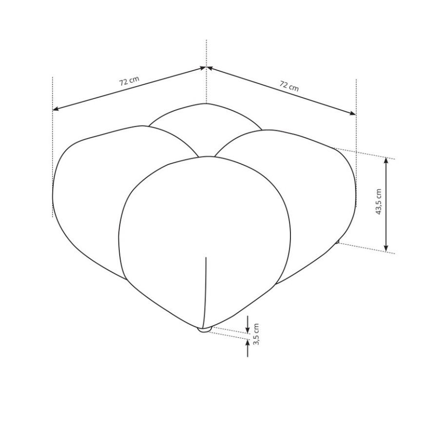 Taburet tapițat ALMADA 72x72 cm, bej