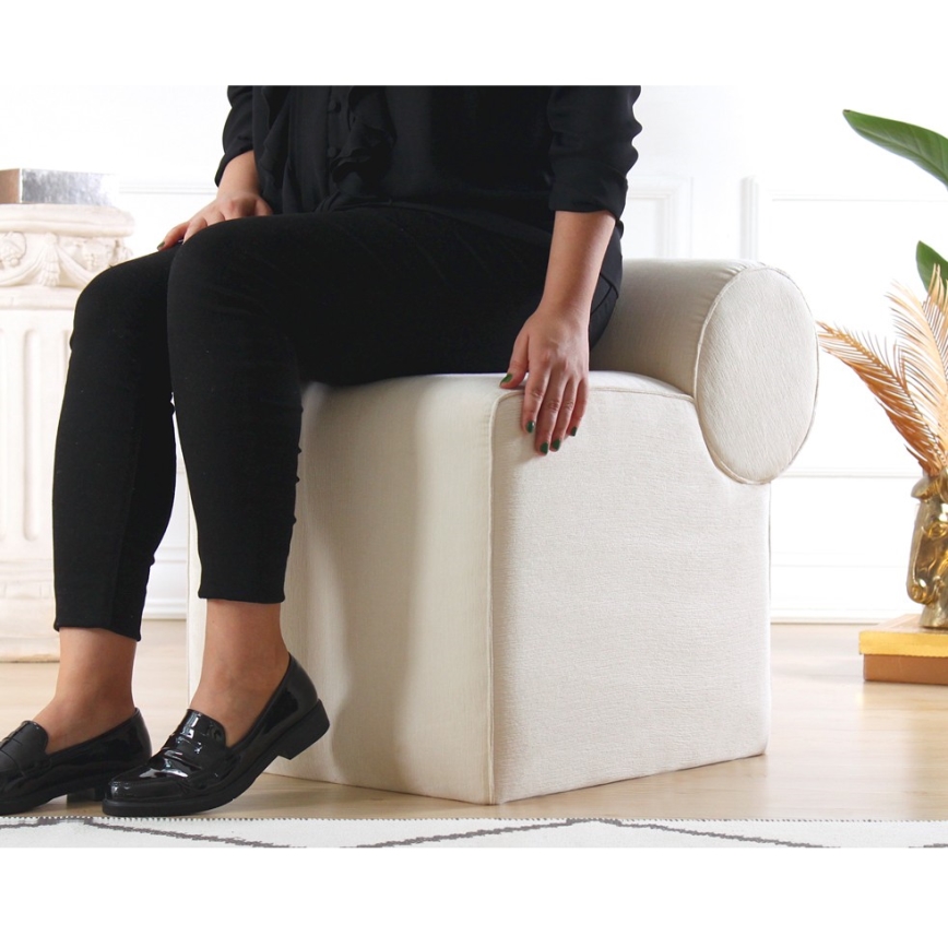 Taburet TIKI 47 x 45 cm, crem