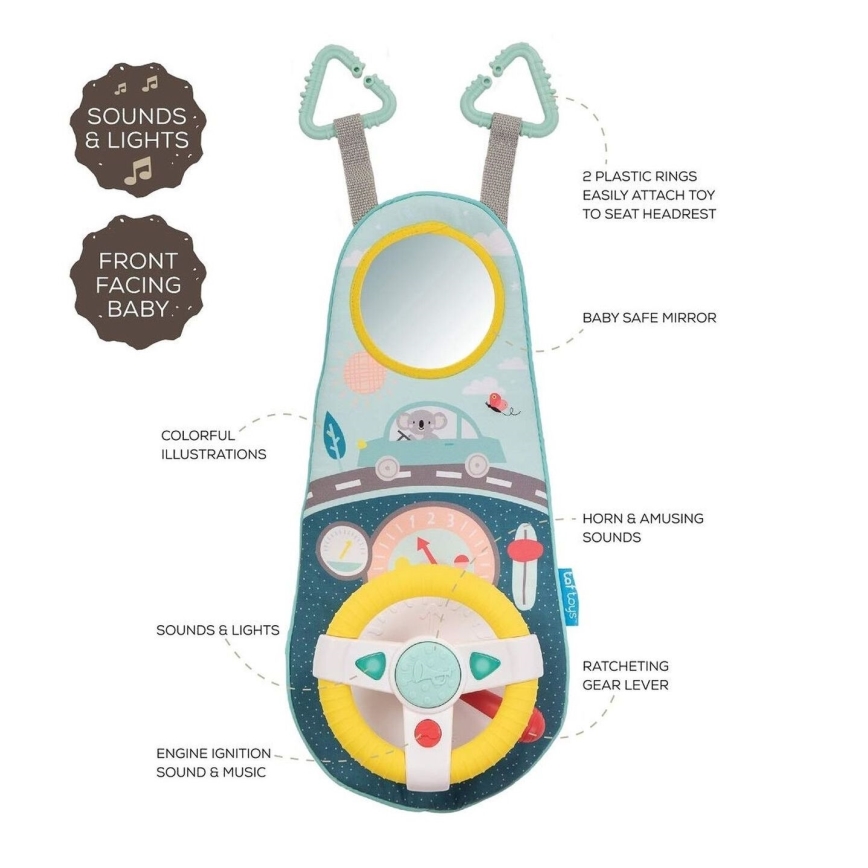 Taf Toys - Volan suspendat pentru mașină koala 2xAA