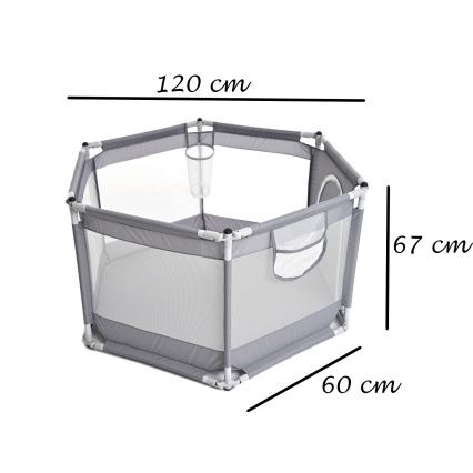 Țarc de joacă 120 cm gri