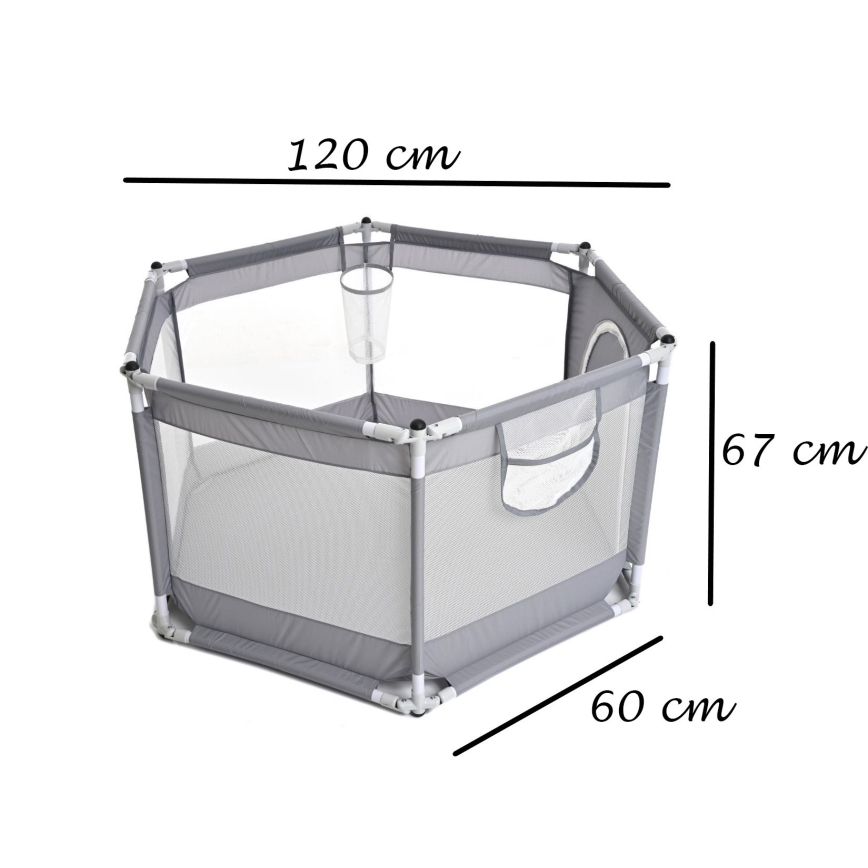 Țarc de joacă 120 cm gri
