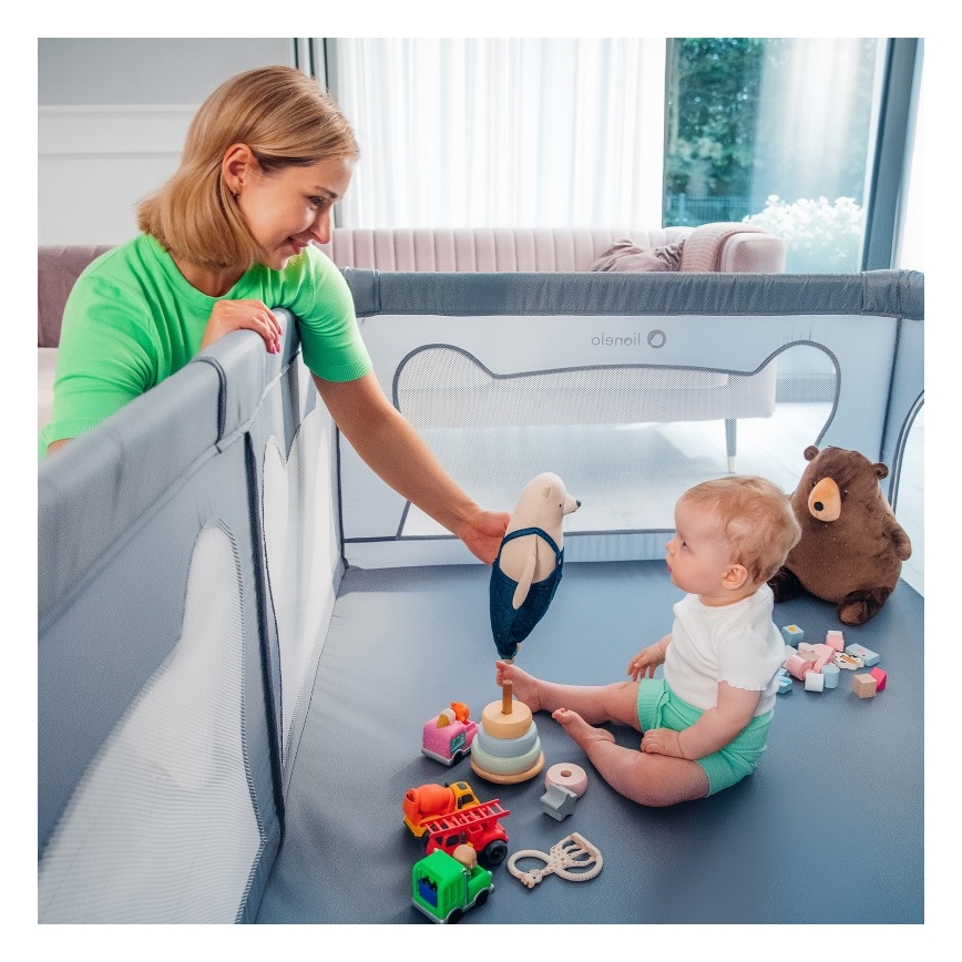 Țarc de joacă Lionelo WILLOW gri