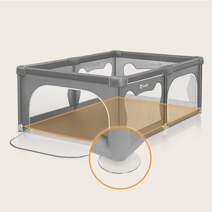 Țarc de joacă Lionelo WILLOW gri