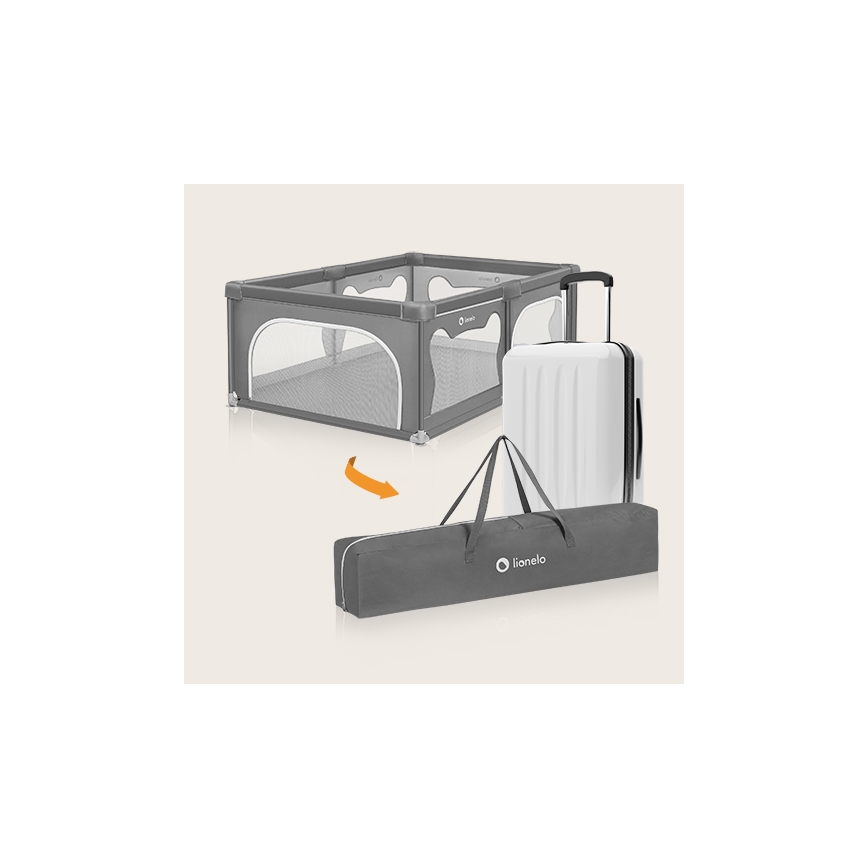 Țarc de joacă Lionelo WILLOW gri