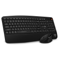 Tastatură și maus ergonomice fără fir 800/1200/1600/2400 DPI cu localizare CZ/SK CONNECT IT CKM-6010-CS 1xAA + 2xAAA negru