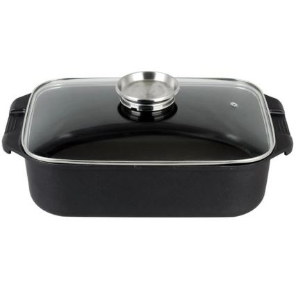 Tavă de copt cu capac TORO 6,5 l 34,5x10x24,5 cm neagră