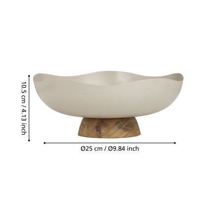 Tavă decorativă Eglo d. 25 cm bej