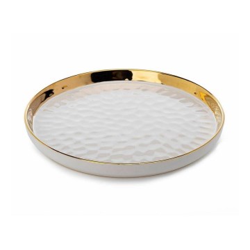 Tavă decorativă LIJA 26 cm crem/auriu