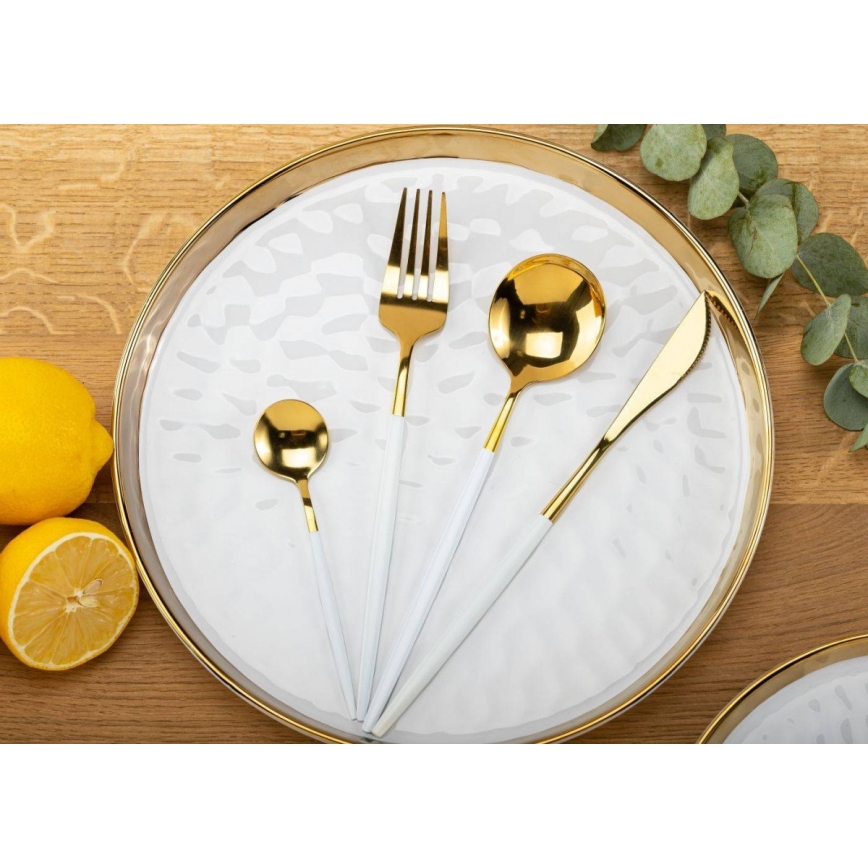 Tavă decorativă LIJA 26 cm crem/auriu