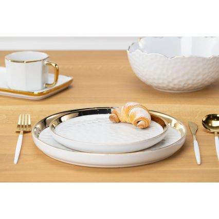 Tavă decorativă LIJA 26 cm crem/auriu
