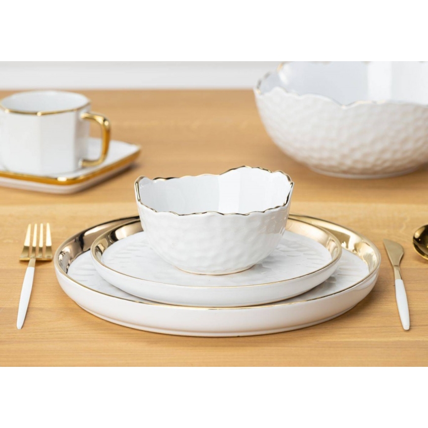 Tavă decorativă LIJA 26 cm crem/auriu