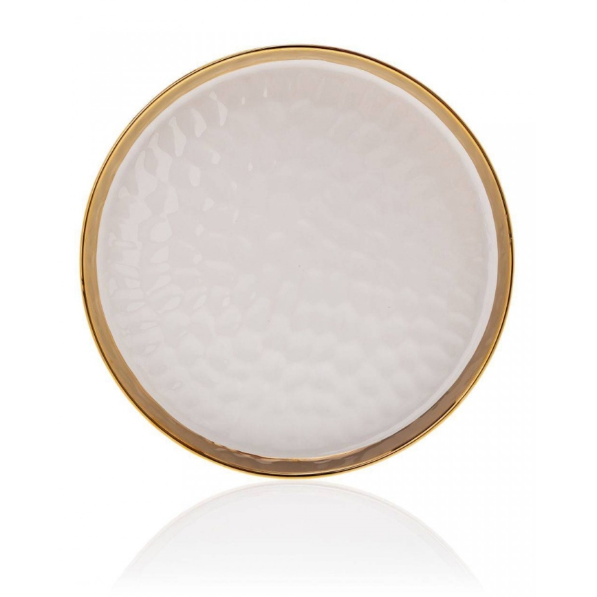 Tavă decorativă LIJA 26 cm crem/auriu