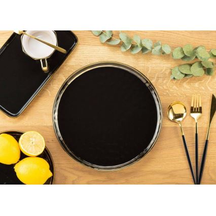 Tavă decorativă LIJA 26 cm negru/auriu