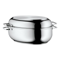 Tavă ovală de copt cu capac WMF 41x28,5 x18 cm oțel inoxidabil