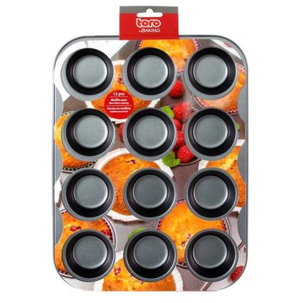 Tavă pentru brioșe TORO neagră