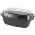 Tavă pentru cuptor cu capac 32 x 20 x 11 cm, neagră
