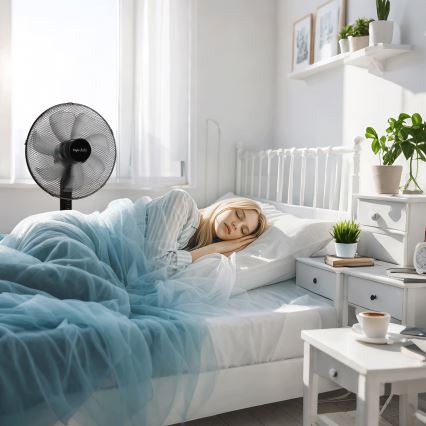 Taylor Swoden - Ventilator de podea 50W/230V 122 cm negru