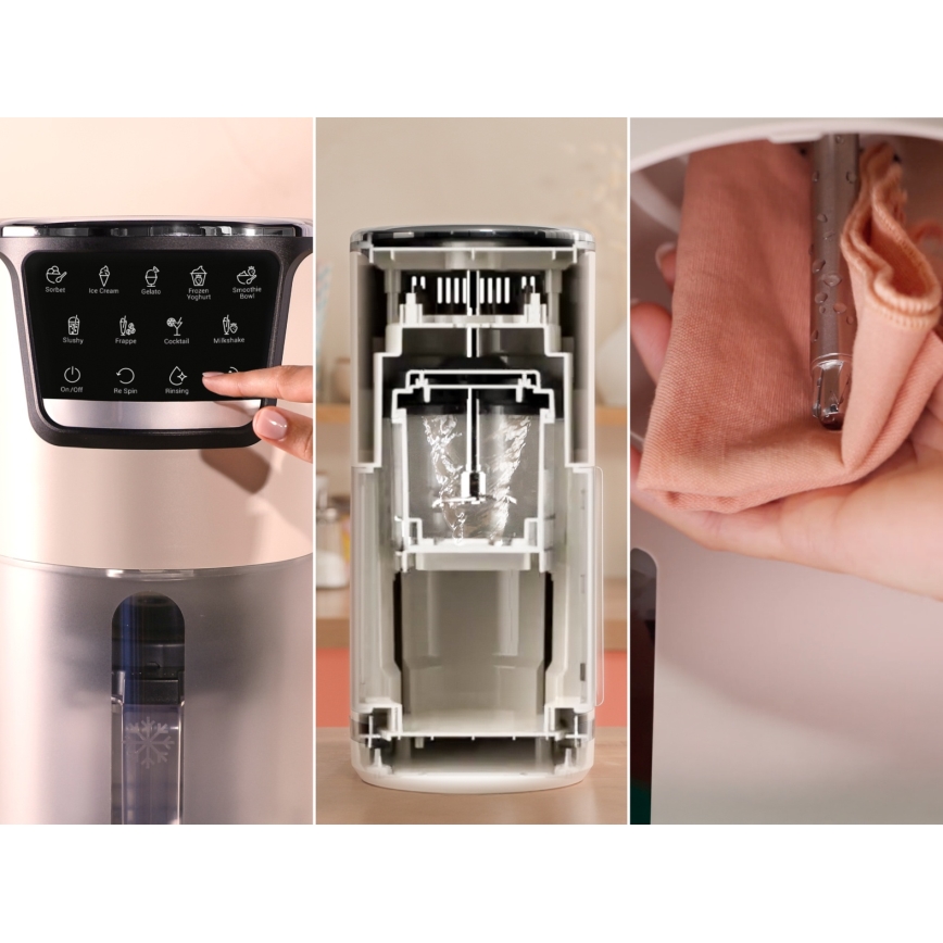 Tefal - Aparat de înghețată DOLCI 6W/230V bej