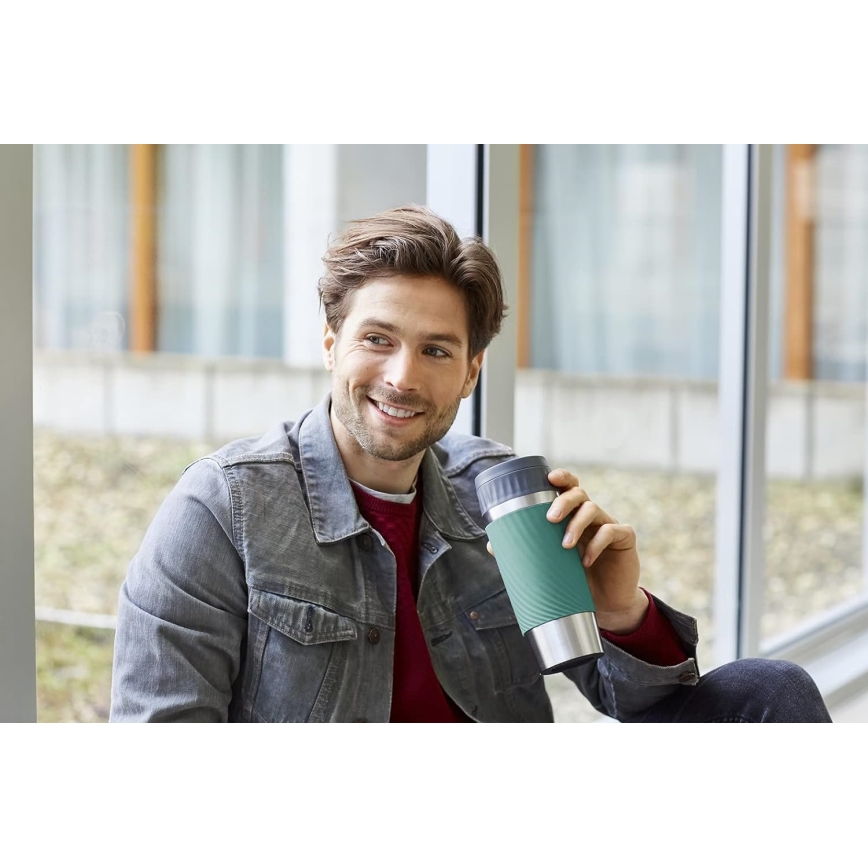 Tefal - Cană termică EASY TWIST 360 ml inox/verde