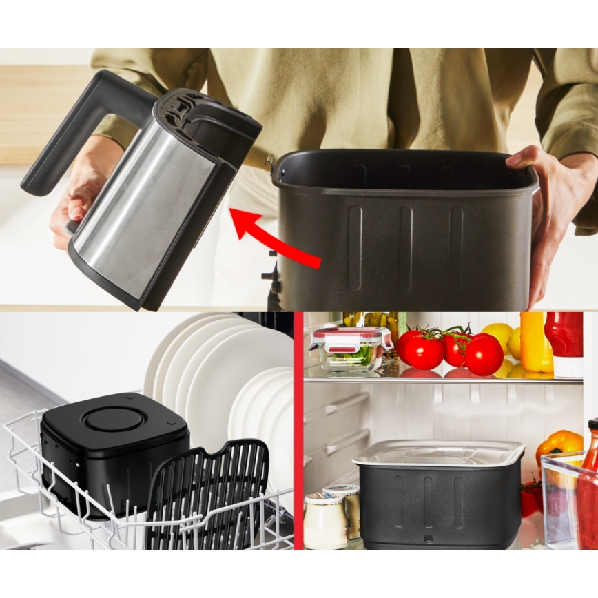 Tefal - Friteuză cu aer cald Easy Fry Silence 5 l, 10 în 1, 1400-1670W/230V