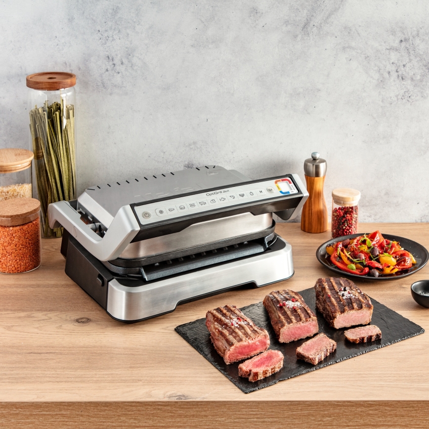 Tefal - Grătar de contact OPTIGRILL 2 în 1 2100W/230V inox