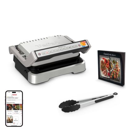 Tefal - Grătar de contact OPTIGRILL 2 în 1 2100W/230V inox