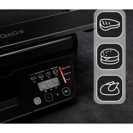 Tefal - Grătar electric inteligent OPTIGRILL 2000W/230V