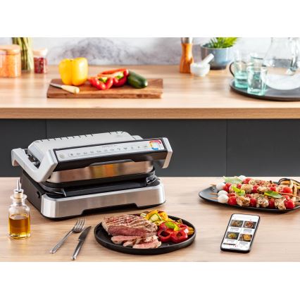 Tefal - Grill de contact OPTIGRILL 2100 W/230 V, crom mat