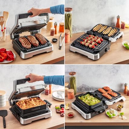 Tefal - Grill de contact OPTIGRILL 2100 W/230 V, crom mat