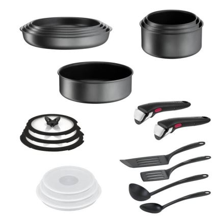 Tefal INGENIO DAILY CHEF ON – set de vase, 20 piese, negru