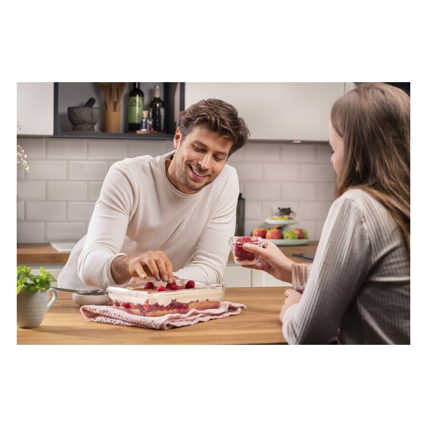 Tefal MSEAL GLASS - recipient pentru alimente, 2 l, roșu/sticlă