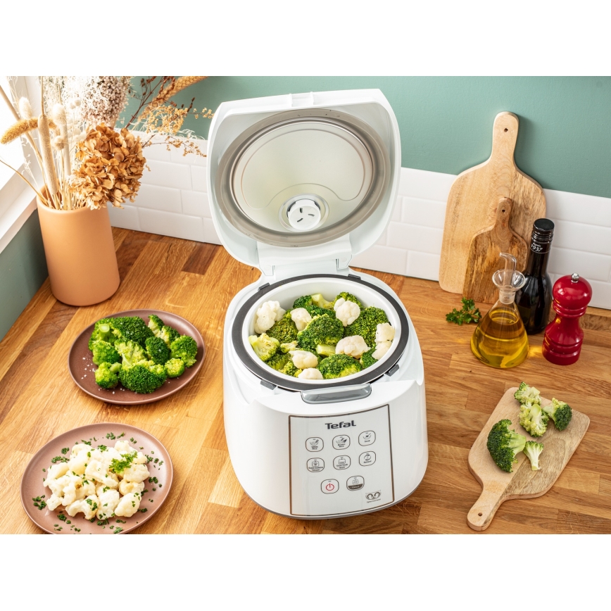 Tefal - Oală electrică pentru orez 8în1 EASY COOK 750W/230V 5 l albă