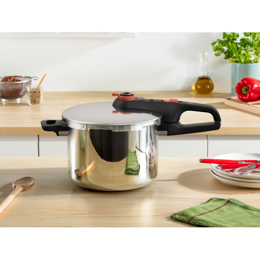 Tefal - Oală sub presiune 6 l Secure Trendy + set 5 piese Ingenio Emotion