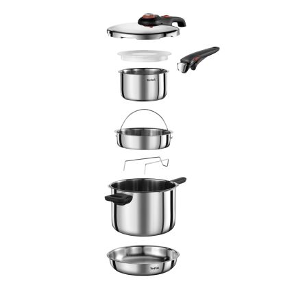 Tefal - Oală sub presiune 6 l Secure Trendy + set 5 piese Ingenio Emotion