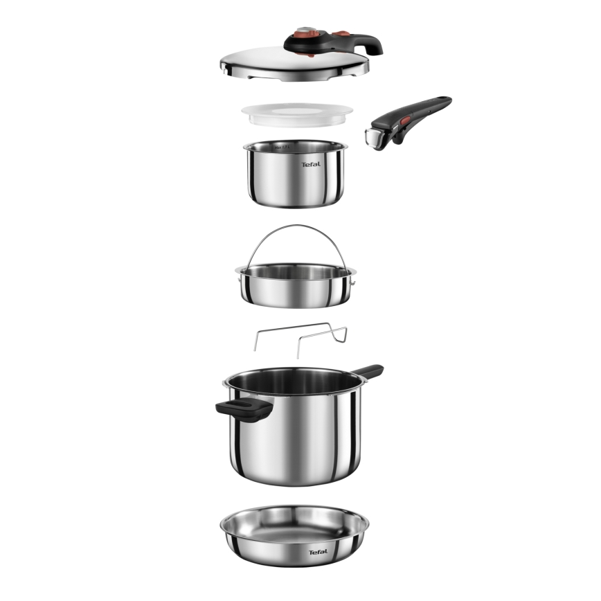 Tefal - Oală sub presiune 6 l Secure Trendy + set 5 piese Ingenio Emotion