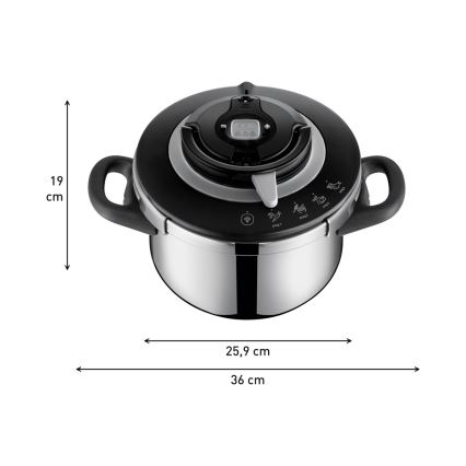 Tefal - Oală sub presiune din inox CLIPSO+ CHEF, capacitate 4,5 l