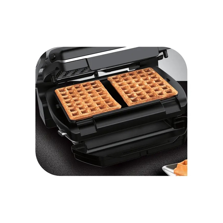 Tefal - Grill de contact OPTIGRILL+ INOX WAFFLES 2000W/230V negru/crom
