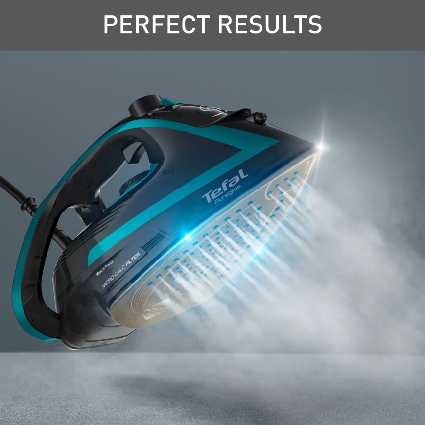 Tefal - Fier de călcat cu abur PUREGLISS 3000W/230V turcoaz/negru