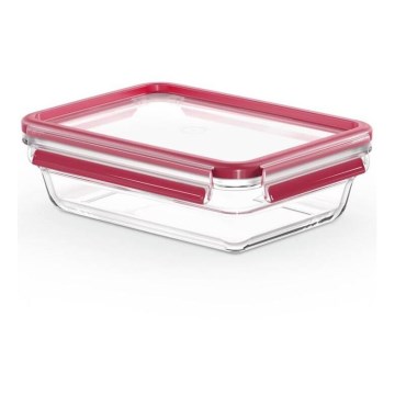 Tefal - Recipient pentru alimente 1,1 l MSEAL GLASS roșu/sticlă