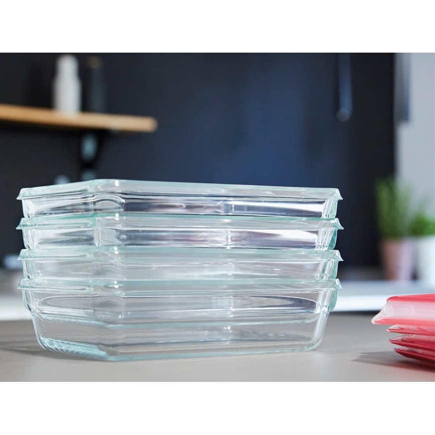 Tefal - Recipient pentru alimente MSEAL GLASS, 0,8 l, roșu/sticlă