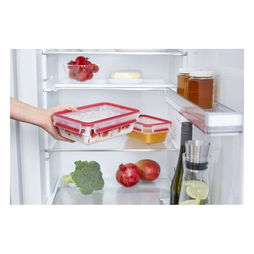 Tefal - Recipient pentru alimente MSEAL GLASS 0,85 l, roșu/sticlă