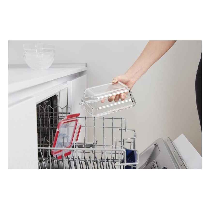 Tefal - Recipient pentru alimente MSEAL GLASS 0,85 l, roșu/sticlă