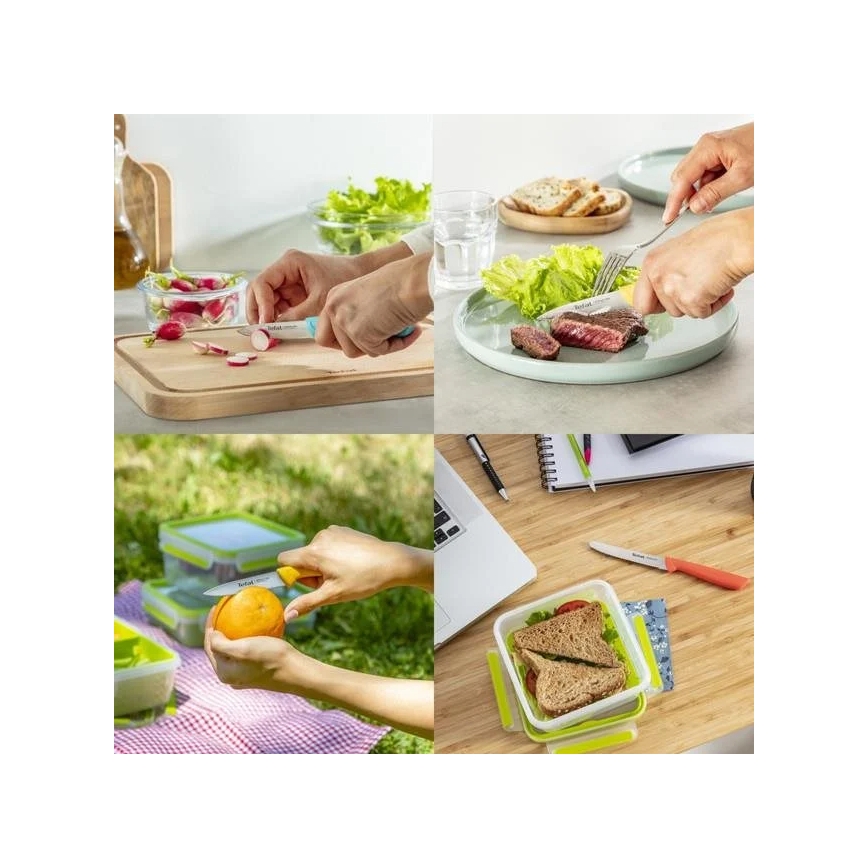 Tefal - Set de 3 cuțite din oțel inoxidabil COLORFOOD