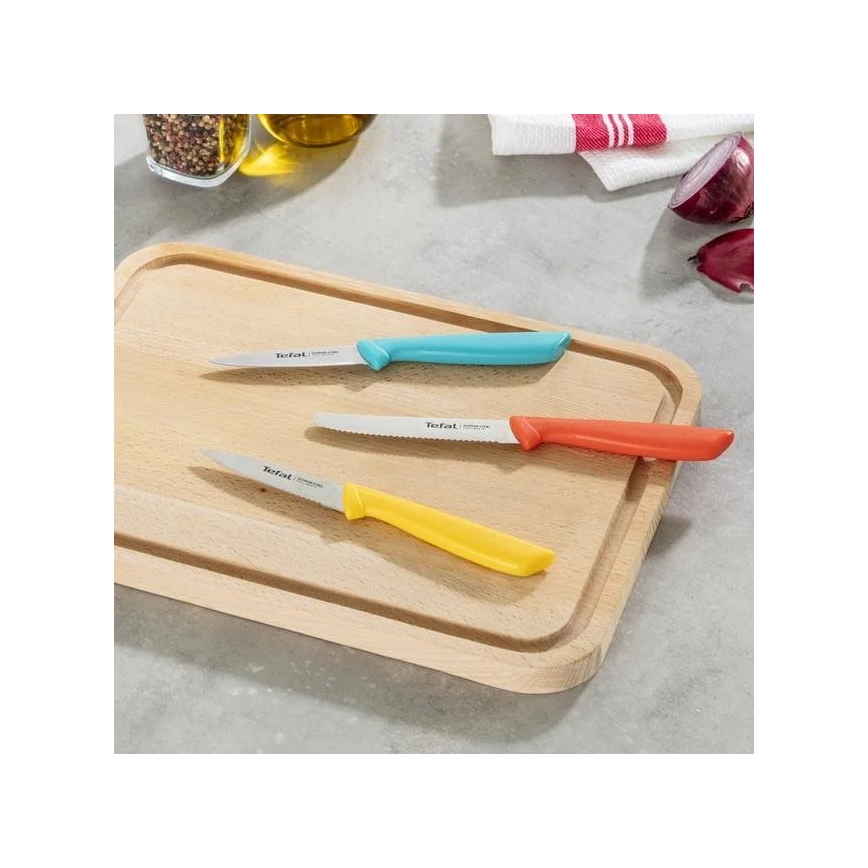 Tefal - Set de 3 cuțite din oțel inoxidabil COLORFOOD