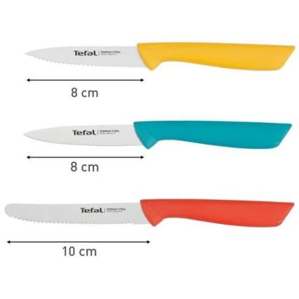 Tefal - Set de 3 cuțite din oțel inoxidabil COLORFOOD
