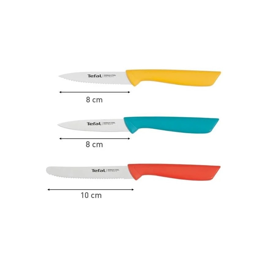 Tefal - Set de 3 cuțite din oțel inoxidabil COLORFOOD