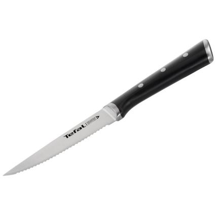 Tefal - Set de 4 cuțite pentru friptură ICE FORCE, lamă 11 cm, oțel inoxidabil, crom lucios/negru
