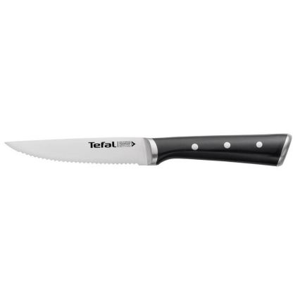 Tefal - Set de 4 cuțite pentru friptură ICE FORCE, lamă 11 cm, oțel inoxidabil, crom lucios/negru