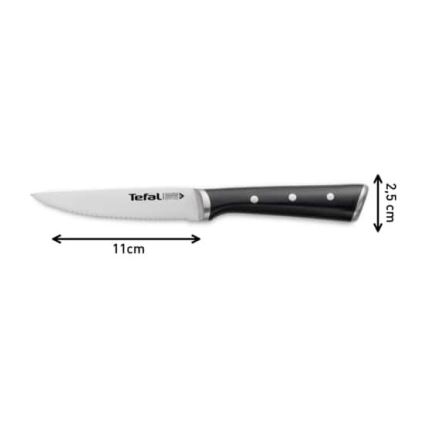 Tefal - Set de 4 cuțite pentru friptură ICE FORCE, lamă 11 cm, oțel inoxidabil, crom lucios/negru